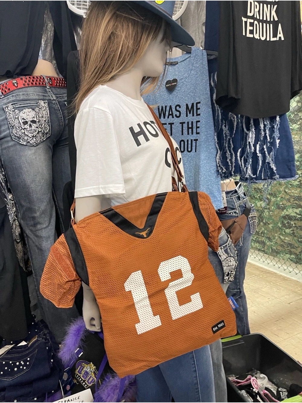 New Texas Longhorns FootballJersey Tote Bag Messenger Purse
